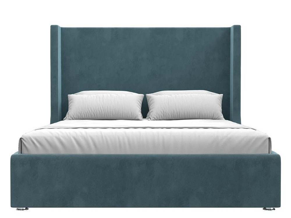 Кровать интерьерная Ларго 160, Бирюзовый, Велюр, 101318