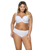 Элегантный бюстгальтер plus size с уплотненными чашками из нежной микрофибры (Размер: 85I) (Цвет: белый)