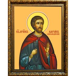 Адриан Никомидийский святой ммученик. Икона на холсте.