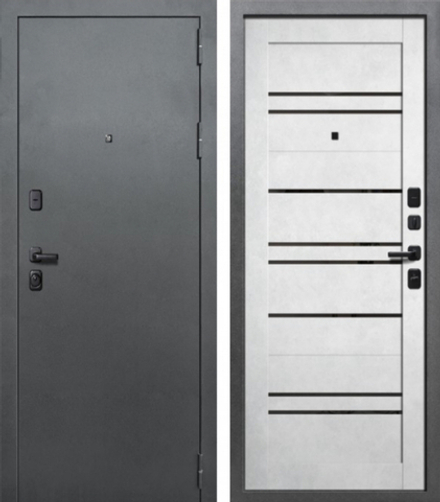 Стальная дверь Дуэт BARN (бетон снежный)