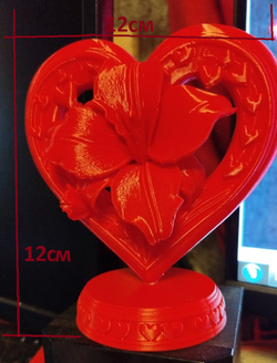 Лилия красная в сердце - 3D фигурка подарок для женской половины на все случаи жизни