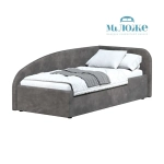 Кровать Элис 90х200 Темно-Серый Велюр Правый Угол