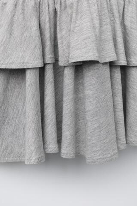 ZARA ПЛАТЬЕ АСИММЕТРИЧНОГО КРОЯ С ВОЛАНАМИ И ПРЯЖКОЙ, СЕРЫЙ МЕЛАНЖ
