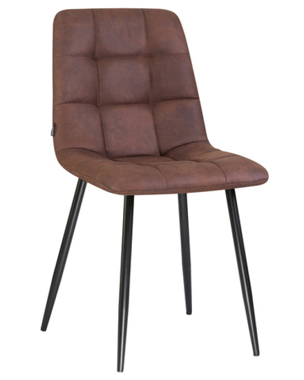 Стул обеденный DOBRIN ALEX, черные матовые ножки, коричневая микрофибра (PK-03)
