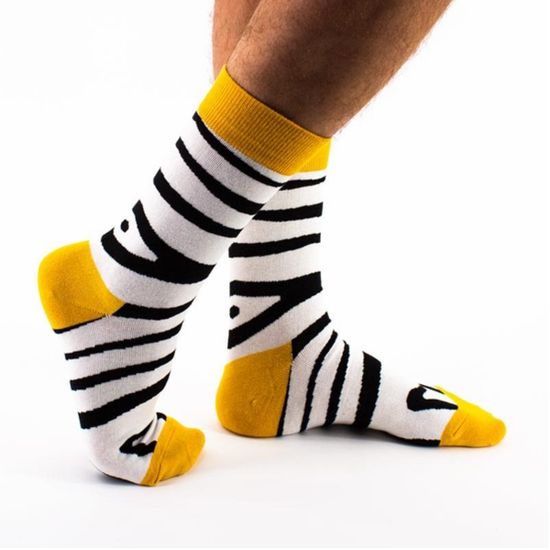 Носки В мире животных Зебра, р-р 36-40 (белый полосатый)
