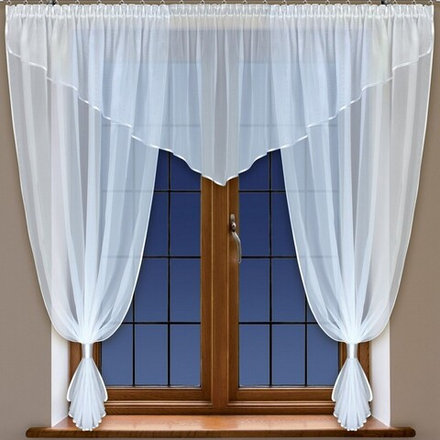 Занавеска из вуали "Ф. АДЭЛЬ" на шторной ленте, цвет белый, Польша.