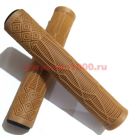 Грипсы без фланца, 166мм, коричневые, SOFT, заглушки с VLX лого, без уп.VLX-G53 BN