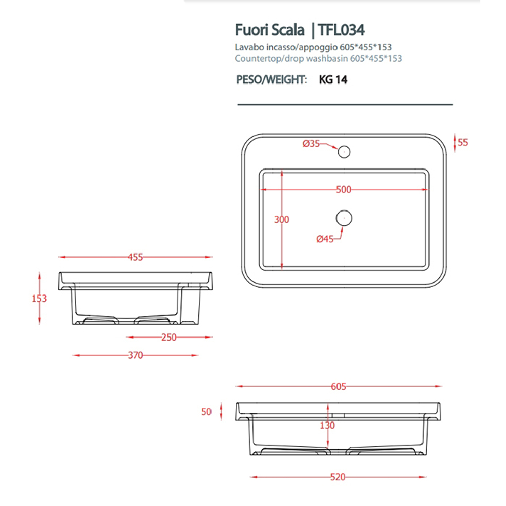 Раковина Artceram Fuori Scala TFL034 17 00 накладная 60 см, цвет черный матовый