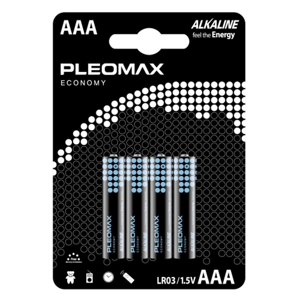 Батарейки Pleomax LR03-4BL Economy Alkaline