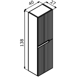 Шкаф пенал Orka Moonlight 40 3001323 подвесной Голубой матовый