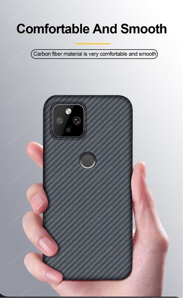 Карбоновый чехол Aioria Bulletproof Armor для Google Pixel 4a 5G 6.2" (Серый)