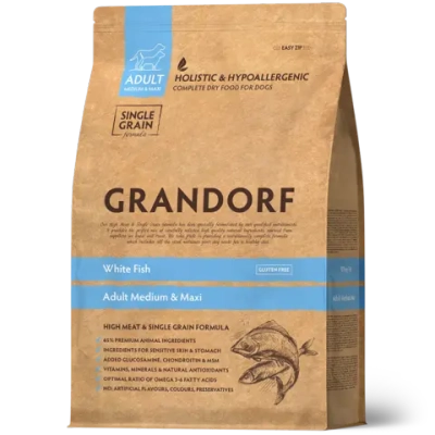 Grandorf White Fish, Adult Medium & Maxi для средних и крупных пород (Белая рыба)