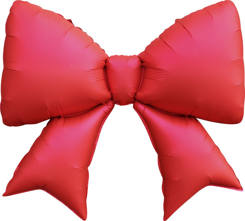Шар (39''/99 см) Фигура, Бант, Красный, Сатин, 1 шт. в уп.