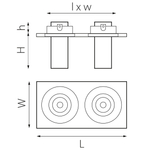i527274 Светильник INTERO TUBO LED 10W*2 500LM*2 60G ЧЕРНЫЙ 4000K (217527+217274+217274)