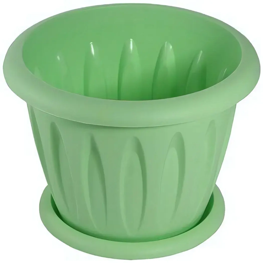 Горшок для цветов пластиковый 0,9л d-14см «Фелиция» с поддоном колор С102К