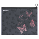 Папка для тетрадей BRAUBERG А4 1 отделение пластик на zip-lock-молнии "Neon butterflies" (12 штук в упаковке)