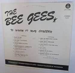 Bee Gees To Whom It May Concern (Yugoslavia 1972)