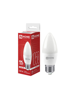 Лампа светодиодная LED-СВЕЧА-VC 11Вт свеча 4000К нейтр. бел. E27 1050лм 230В IN HOME 4690612020495