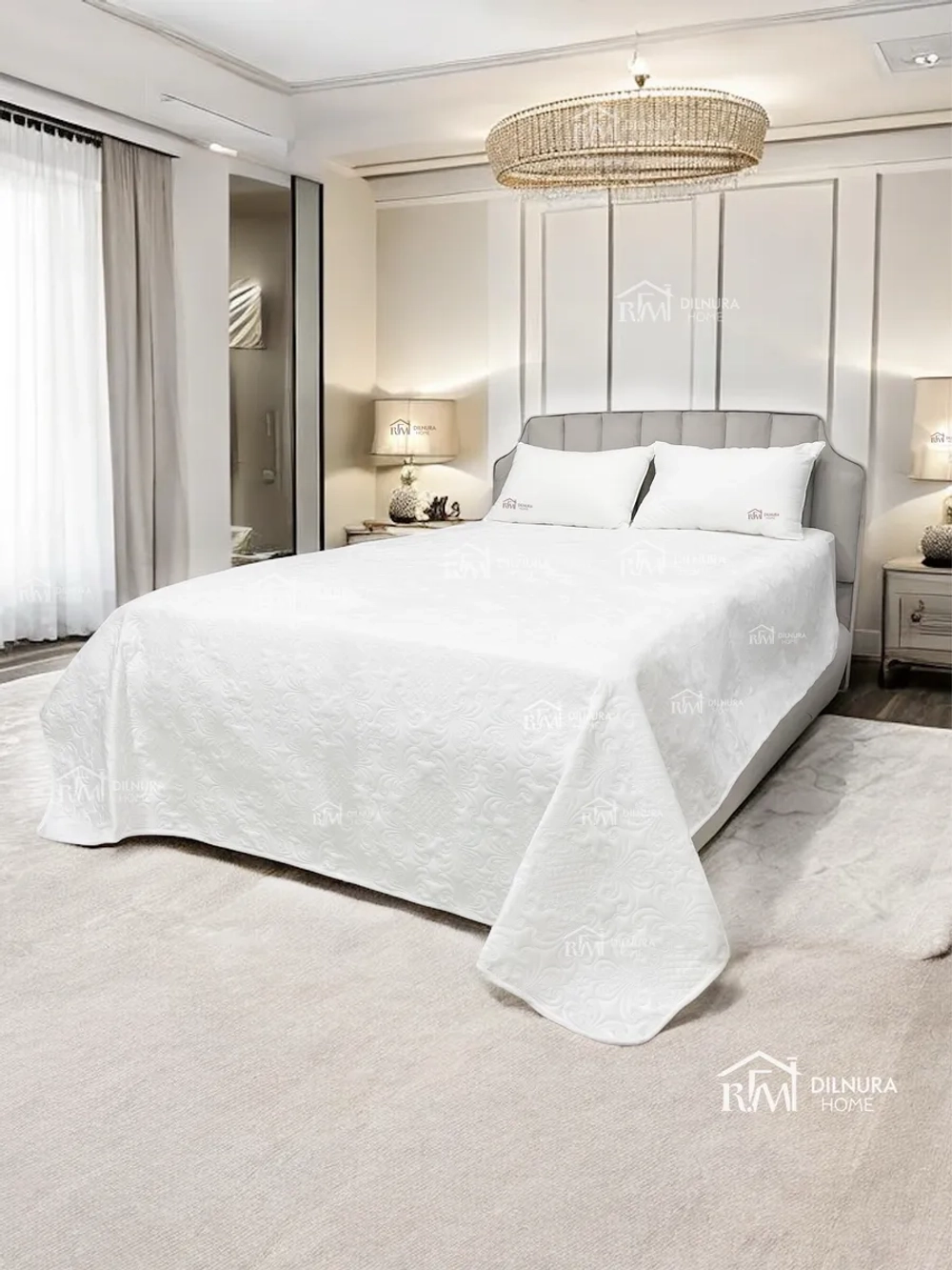 Покрывало 220х240 стеганое для кровати и дивана