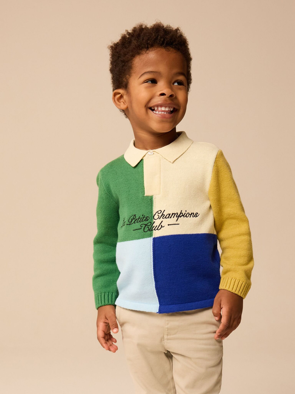 Поло с длинным рукавом для мальчика Next E27-763, Молочный, Зеленый