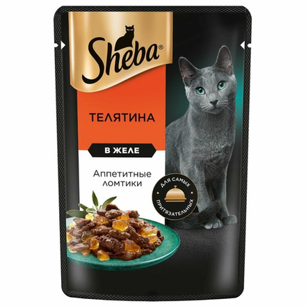 Влажный корм Sheba для кошек телятина в желе 75 гр