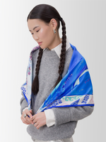 Платок «Весна в Арктике» 100% шёлк