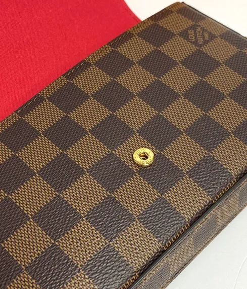Клатч Louis Vuitton Felicie канва Damier Ebene коричневый