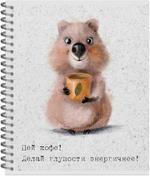 Тетрадь общая 96 л., МИЛАШКИ. КОФЕМАНИЯ, обложка-мелов.картон+соффтач-лак, металлический гребень