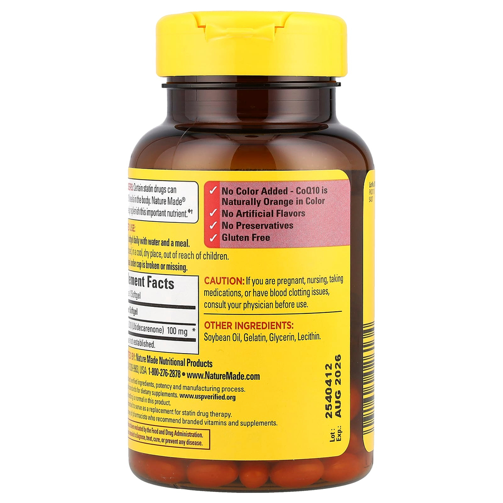 Nature Made, Коэнзим Q10, 100 мг, 72 капсулы