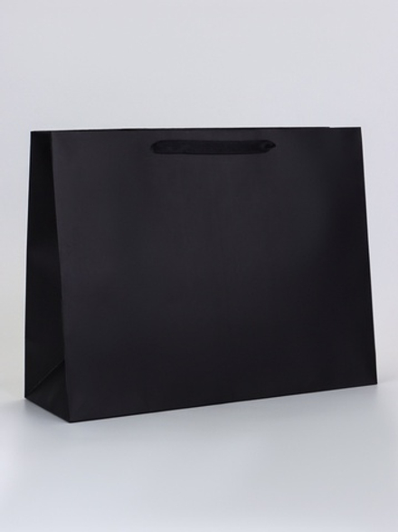 Пакет ламинированный горизонтальный «Черный», L 40 × 31 × 14 см.