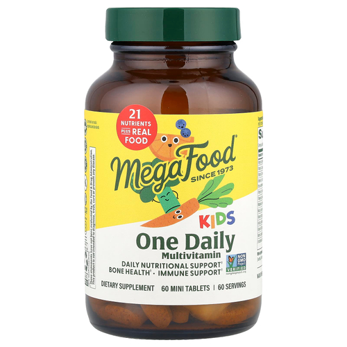 MegaFood, Kids One Daily, мультивитамины для детей, 60 мини-таблеток