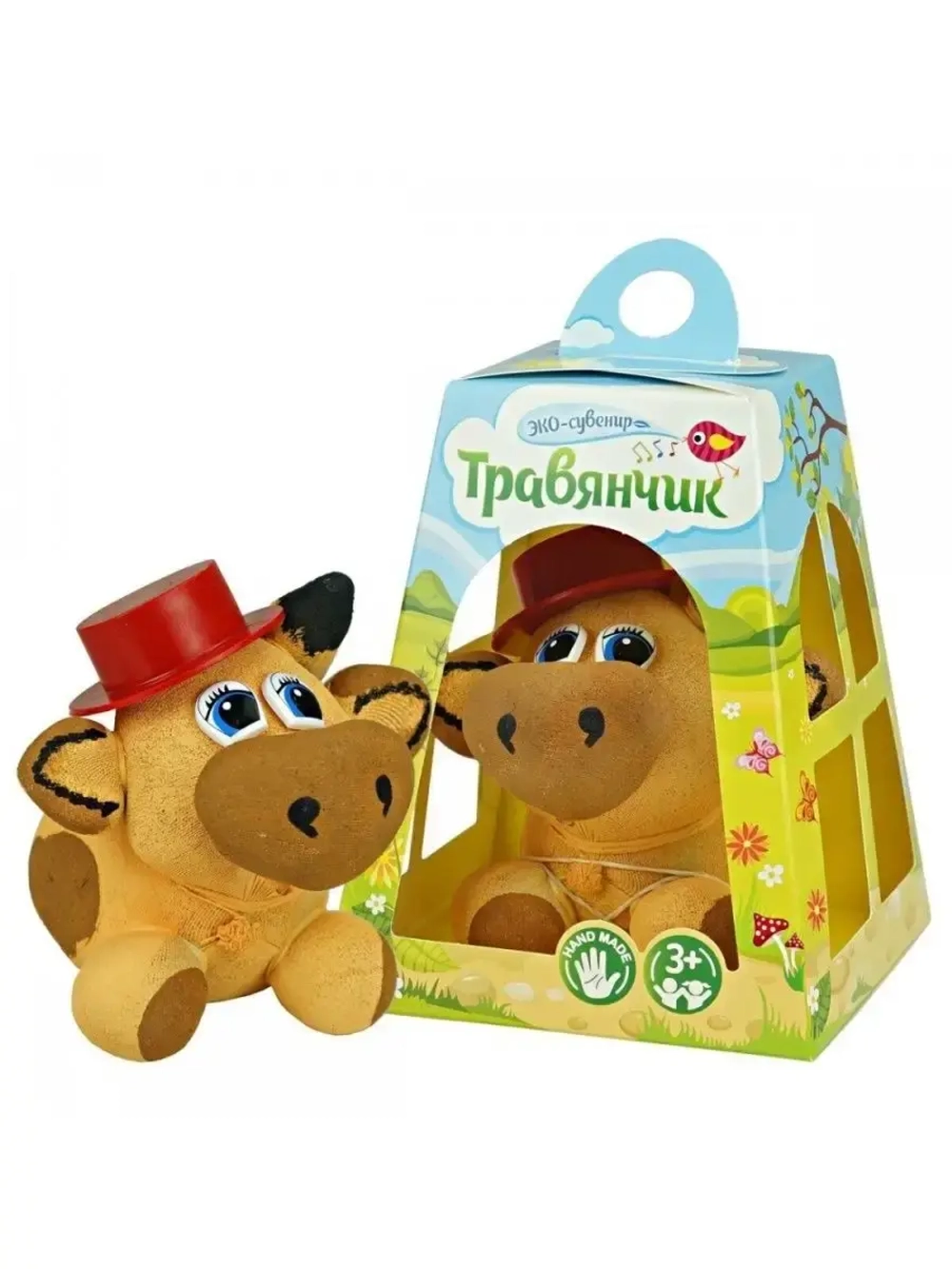Травянчик Бычок коричневый в домике