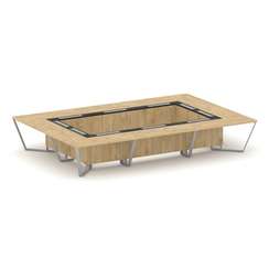 Steel Meet Стол переговорный прямоугольный KMK-PR.B.SP-20K Тиквуд Светлый/Графит Глянец/Металл Серый