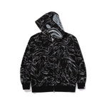 A Bathing Ape Marbling Camo Shark Relaxed Fit Full Zip Худи черный
