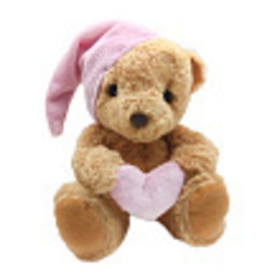 Мягкая игрушка "Медведь в колпачке с розовым сердцем"