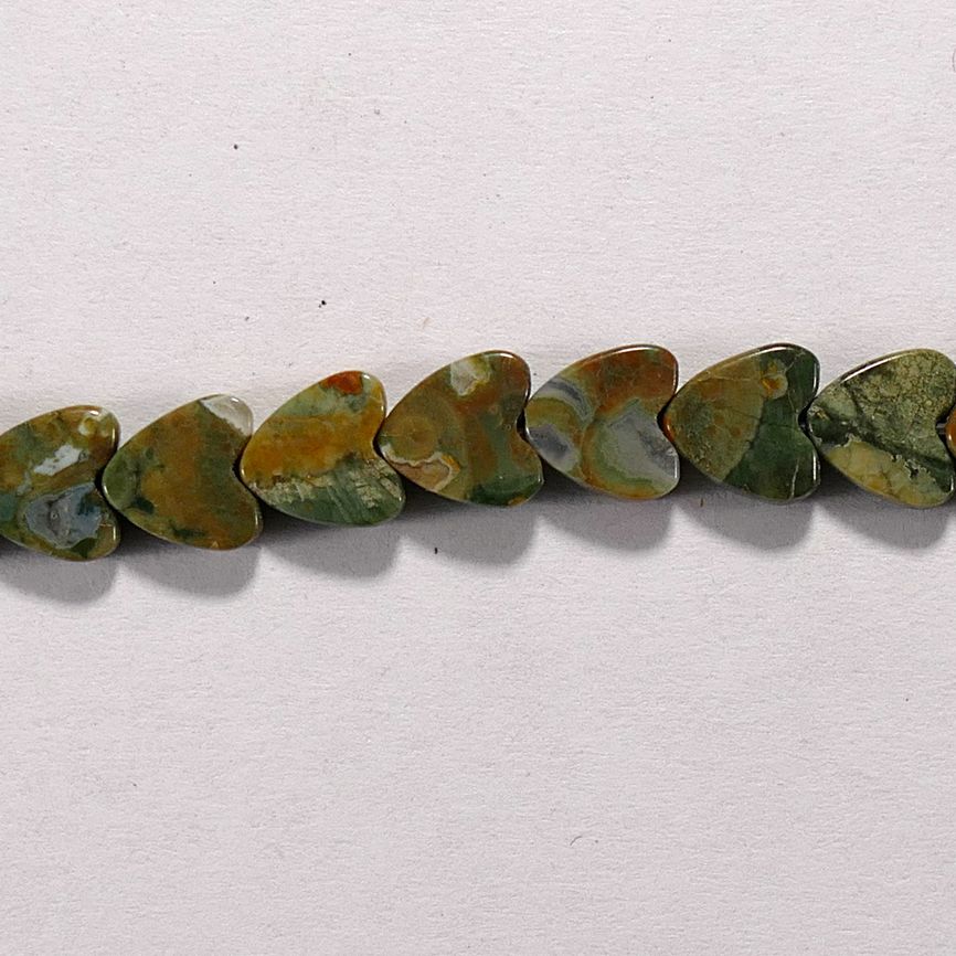 Бусина из яшмы риолит, фигурная, 6x6 мм (сердце, гладкая)