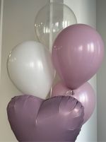 Фонтан из шаров с розовым сердцем