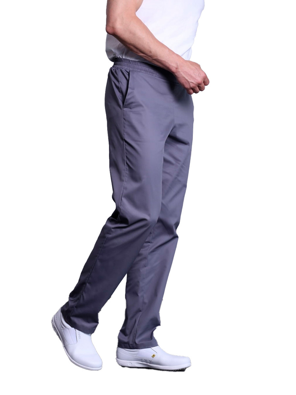 Брюки медицинские мужские Доктор стиль Комфорт с поясом на резинке, василек, 46