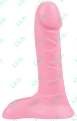 Розовый фаллоимитатор BALLSY мошонкой