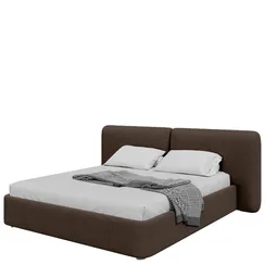 Кровать двуспальная Hub Soft 180 см (шоколад, твид)