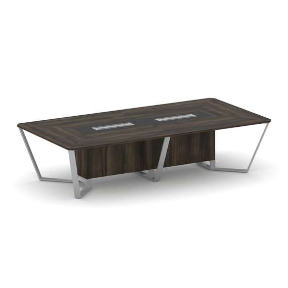 Steel Meet Стол переговорный прямоугольный KMK-PR.B.SP-12 Дуб Мали/Графит Глянец/Металл Серый 3200*1