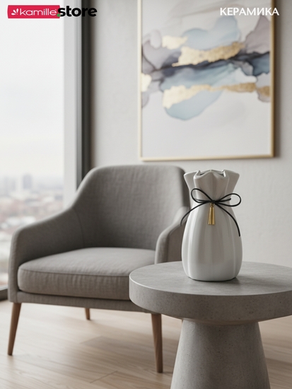 Ваза для цветов 20 см. керамика