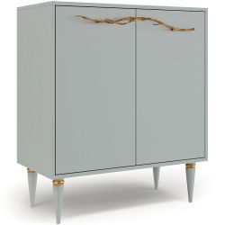 Комод Арт Колор matte Классик Голд с 2 полками Серый дым матовый