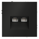 Розетка компьютерная встраиваемая VOLTUM S70 двойная RJ45+RJ45 кат.6, (черный матовый)