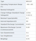 Аккумулятор MS920T FL27E Seiko