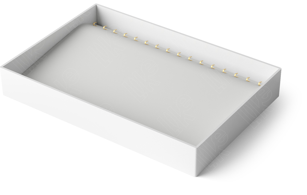 Планшет акриловый/для цепей/браслетов/16 крючков/вкладыш невынимаемый из кожи/315*213*35 мм.