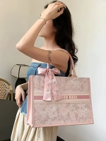 Сумка для учебы большая а4 тоут розовая y2k с бантиком