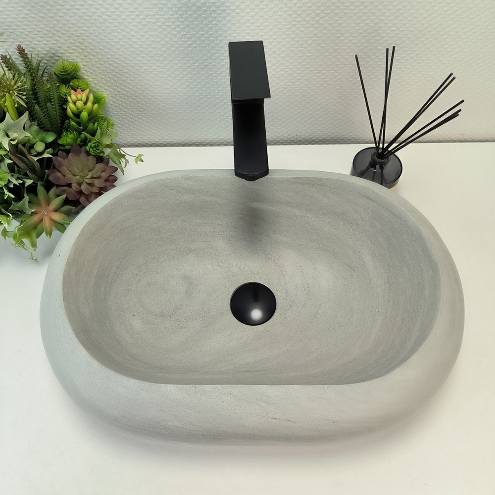 Раковина из андезита Oval Donut Blue Kecil EA-63169 55*38*15