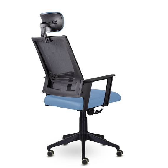 Кресло М-808 Аэро/Aero blackPL пластик Ср S-0420/NET202/S-0420 (светло-голубой)