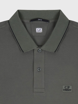 Поло с длинным рукавом C.P. Company Stretch Piquet Slim Line Dark Green
